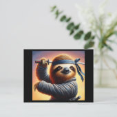 Sloth Ninja Briefkaart (Staand voorkant)
