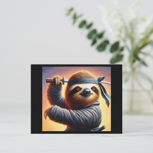 Sloth Ninja Briefkaart (Staand voorkant)