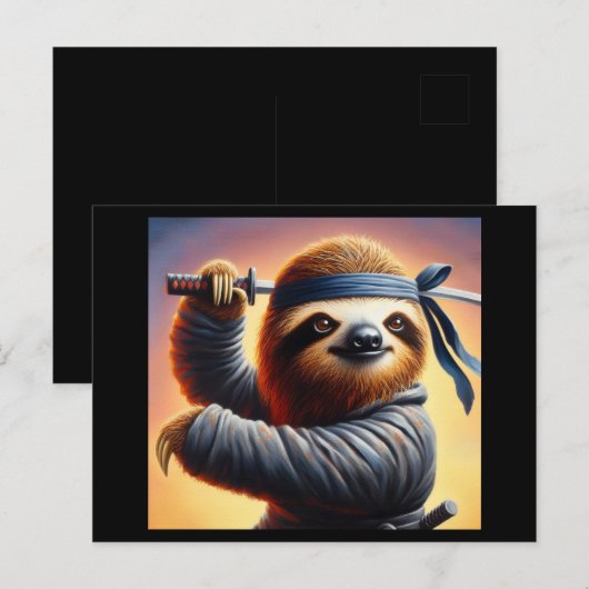 Sloth Ninja Briefkaart (Voorkant / Achterkant)