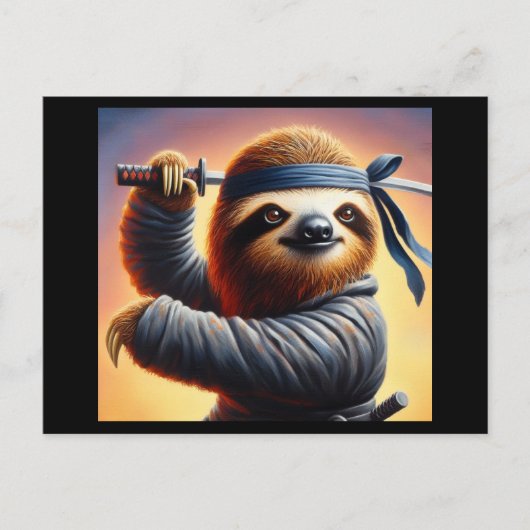 Sloth Ninja Briefkaart (Voorkant)