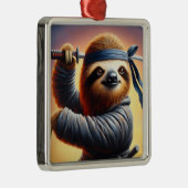 Sloth Ninja Metalen Ornament (Rechts)