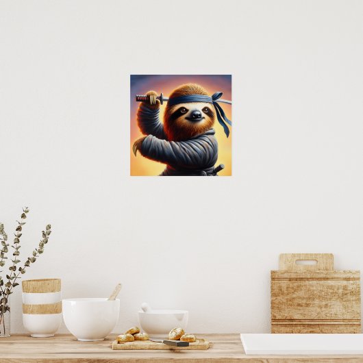 Sloth Ninja Poster (Keuken)