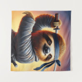 Sloth Ninja Wandkleed (Voorkant (horizontaal))
