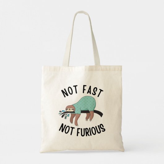 Sloth Not Fast Not Furious Tote Bag (Achterkant)