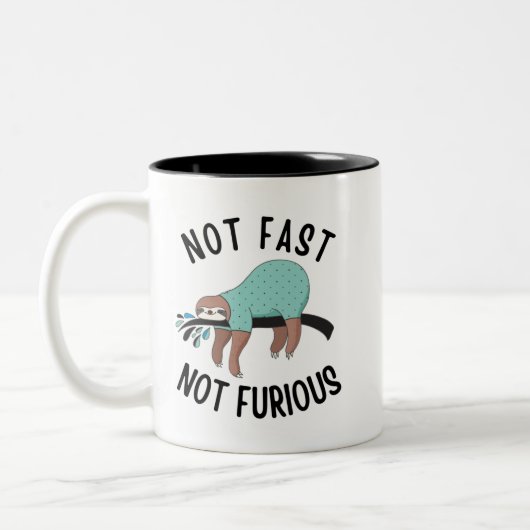 Sloth Not Fast Not Furious Tweekleurige Koffiemok (Links)
