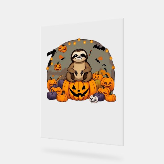 Sloth-o-ween Classic T-shirt Acryl Bord (Hoek)