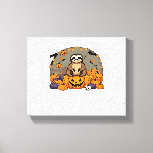 Sloth-o-ween Classic T-shirt Canvas Afdruk (Voorkant)