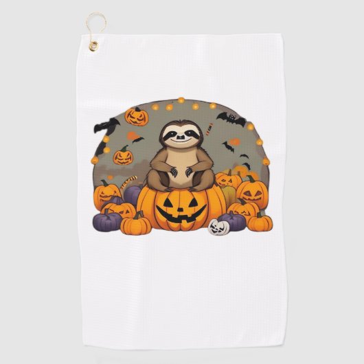 Sloth-o-ween Classic T-shirt Golfhanddoek (Voorkant)