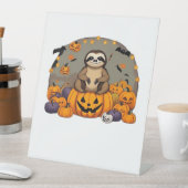 Sloth-o-ween Classic T-shirt Reclamebord Met Voetstuk (Insitu)