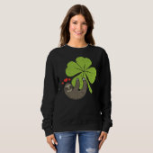 Sloth On Shamrock Hearts Cute St Patricks Day Men  Trui (Voorkant volledig)