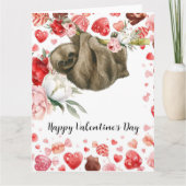 Sloth on Valentine's Day Kaart (Voorkant)