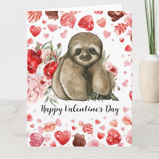 Sloth on Valentine's Day  Kaart (Voorkant)