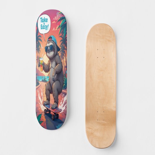 Sloth on Wheels Edition 1 Persoonlijk Skateboard (Voorkant)