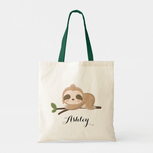 Sloth Personalized girl Tote Bag (Achterkant)