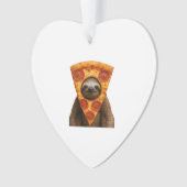 Sloth pizza funny weird prank meme cute happy chri ornament (voorkant)
