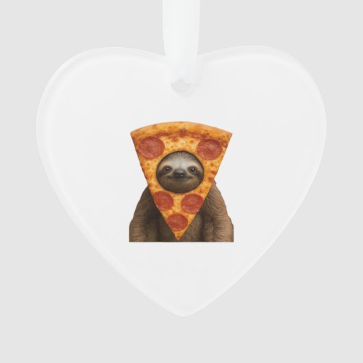 Sloth pizza funny weird prank meme cute happy chri ornament (voorkant)
