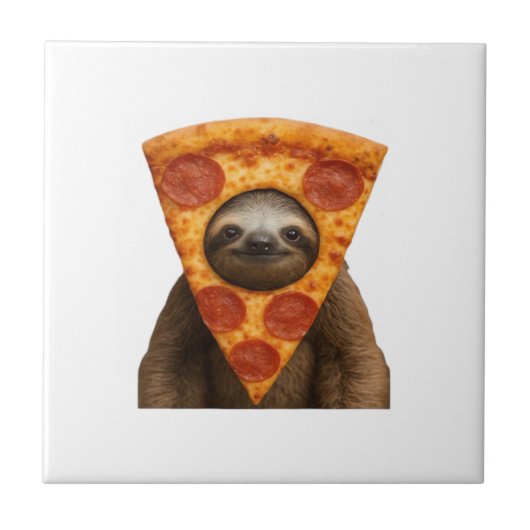 Sloth pizza funny weird prank meme cute happy chri tegeltje (Voorkant)