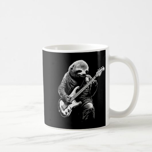 Sloth Playing B Guitar Funny B Player Bist Sloth  Koffiemok (Rechts)