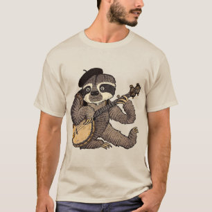 Sloth Playing Banjo Shirt –  Muziek T-shirt voor