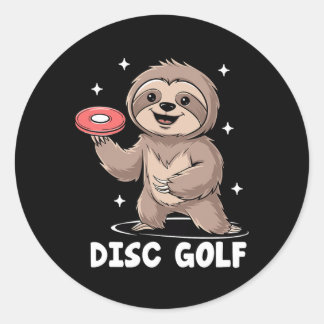 Sloth Playing Disc Golf Player Sports Athlete Game Ronde Sticker