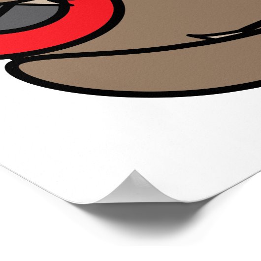 Sloth Playing Electric Guitar Kawaii Cute Poster (Hoek)