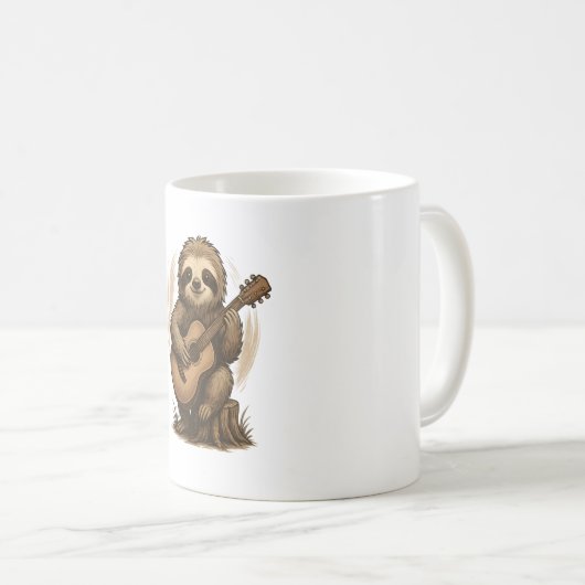 Sloth Playing Guitar Koffiemok (Voorkant rechts)