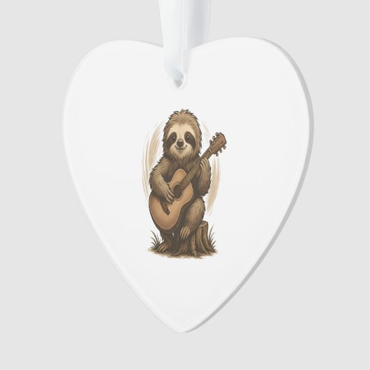 Sloth Playing Guitar Ornament (voorkant)
