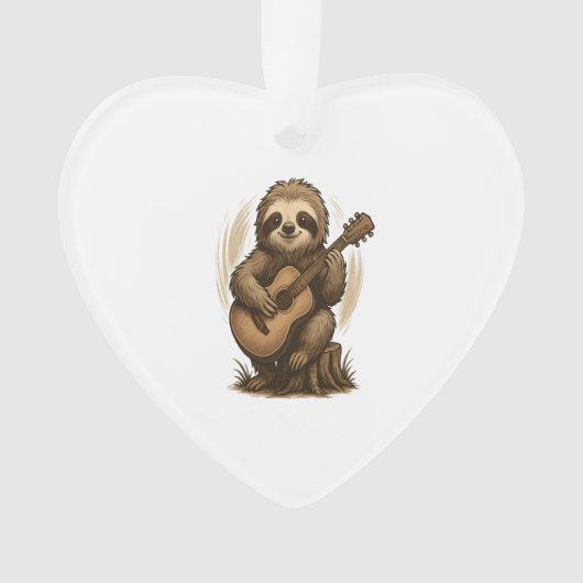 Sloth Playing Guitar Ornament (voorkant)