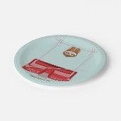 Sloth Pole Vault Atletiek Papieren Bordje (Gekanteld)