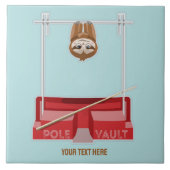 Sloth Pole Vault Atletiek Tegeltje (Voorkant)