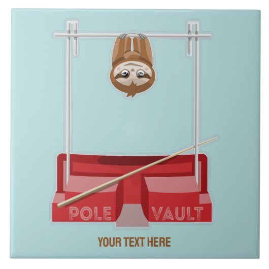 Sloth Pole Vault Atletiek Tegeltje (Voorkant)