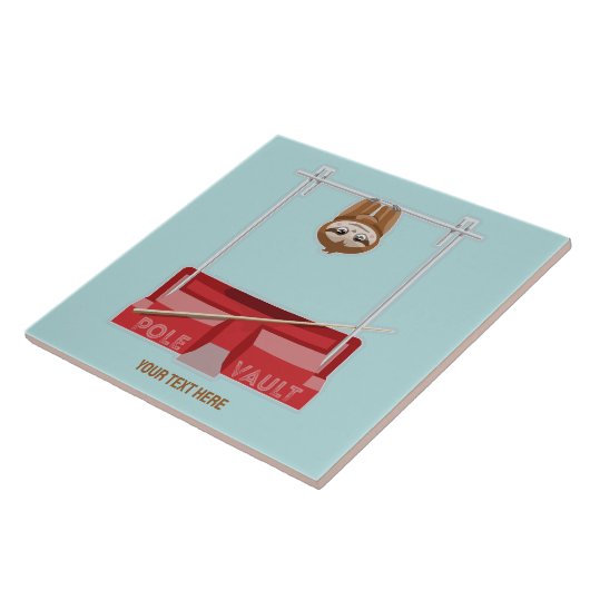 Sloth Pole Vault Atletiek Tegeltje (Zijkant)