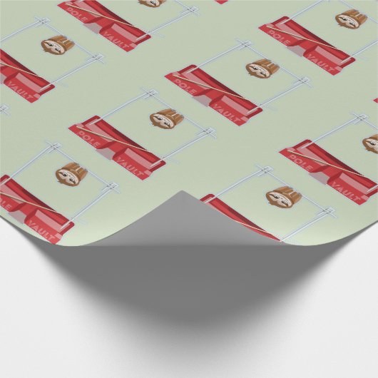 Sloth Pole Vaulting Sportdag Cadeaupapier (Hoek)