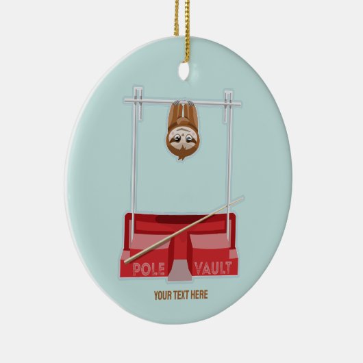 Sloth Pole Vaulting Sportdag Keramisch Ornament (Rechts)