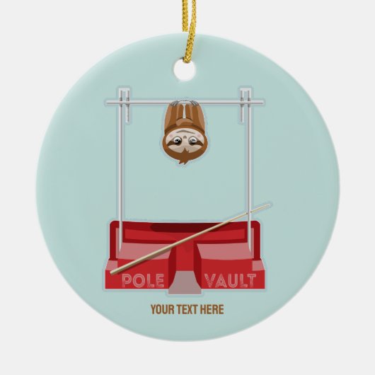 Sloth Pole Vaulting Sportdag Keramisch Ornament (Voorkant)
