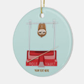 Sloth Pole Vaulting Sportdag Keramisch Ornament (Links)