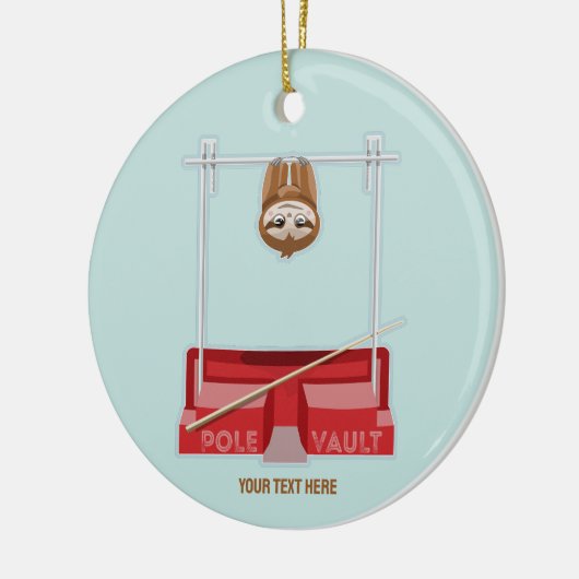 Sloth Pole Vaulting Sportdag Keramisch Ornament (Links)