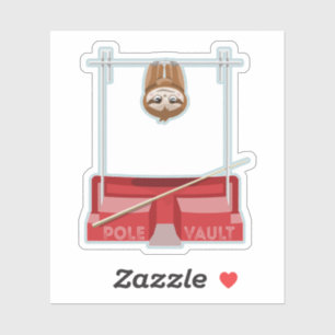 Sloth Pole Vaulting Sportdag Sticker