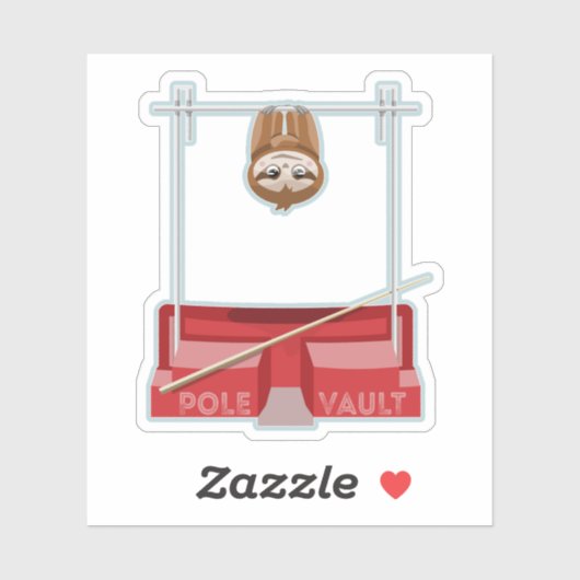 Sloth Pole Vaulting Sportdag Sticker (Vel)