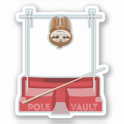 Sloth Pole Vaulting Sportdag Sticker (Voorkant)