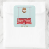 Sloth Pole Vaulting Sportdag Vierkante Sticker (Tas)