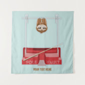 Sloth Pole Vaulting Sportdag Wandkleed (Voorkant)