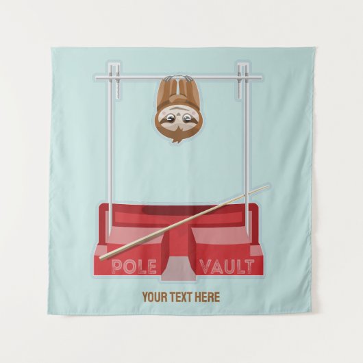 Sloth Pole Vaulting Sportdag Wandkleed (Voorkant)