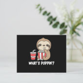 Sloth Popcorn Whats Poppin Funny Sloths Briefkaart (Staand voorkant)