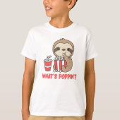 Sloth Popcorn Whats Poppin Funny Sloths T-shirt (Voorkant)