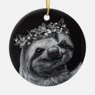Sloth Princess Keramisch Ornament