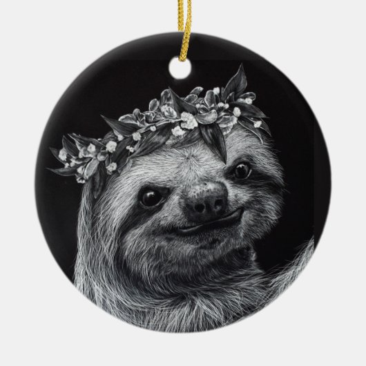Sloth Princess Keramisch Ornament (Voorkant)