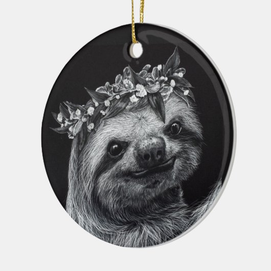 Sloth Princess Keramisch Ornament (Links)