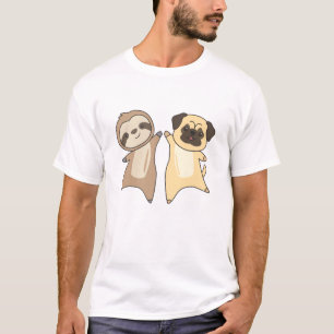 Sloth Pug Dog Dierenvrienden Sloth Dogs T-shirt
