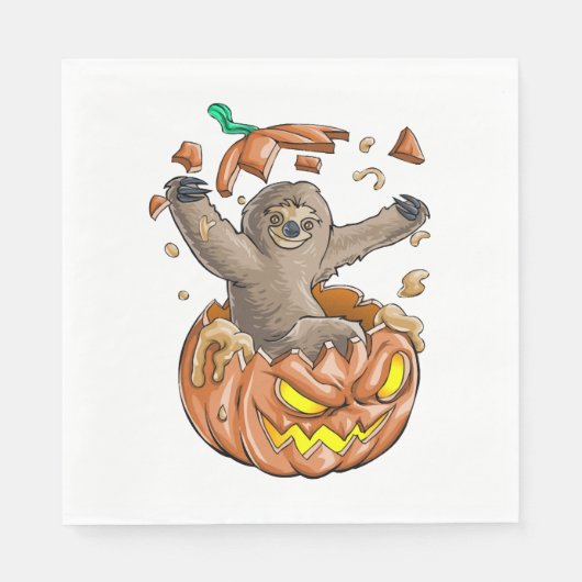 Sloth Pumpkin Halloween Servet (Voorkant)